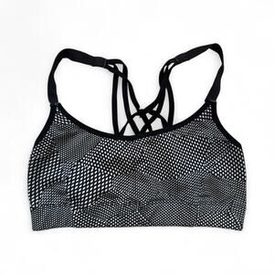 Champion C9 Strappy Front Cami style athletic Sports Bra Black / White Small